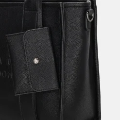 Shoppers^Charm London Debossed shopper M zwart