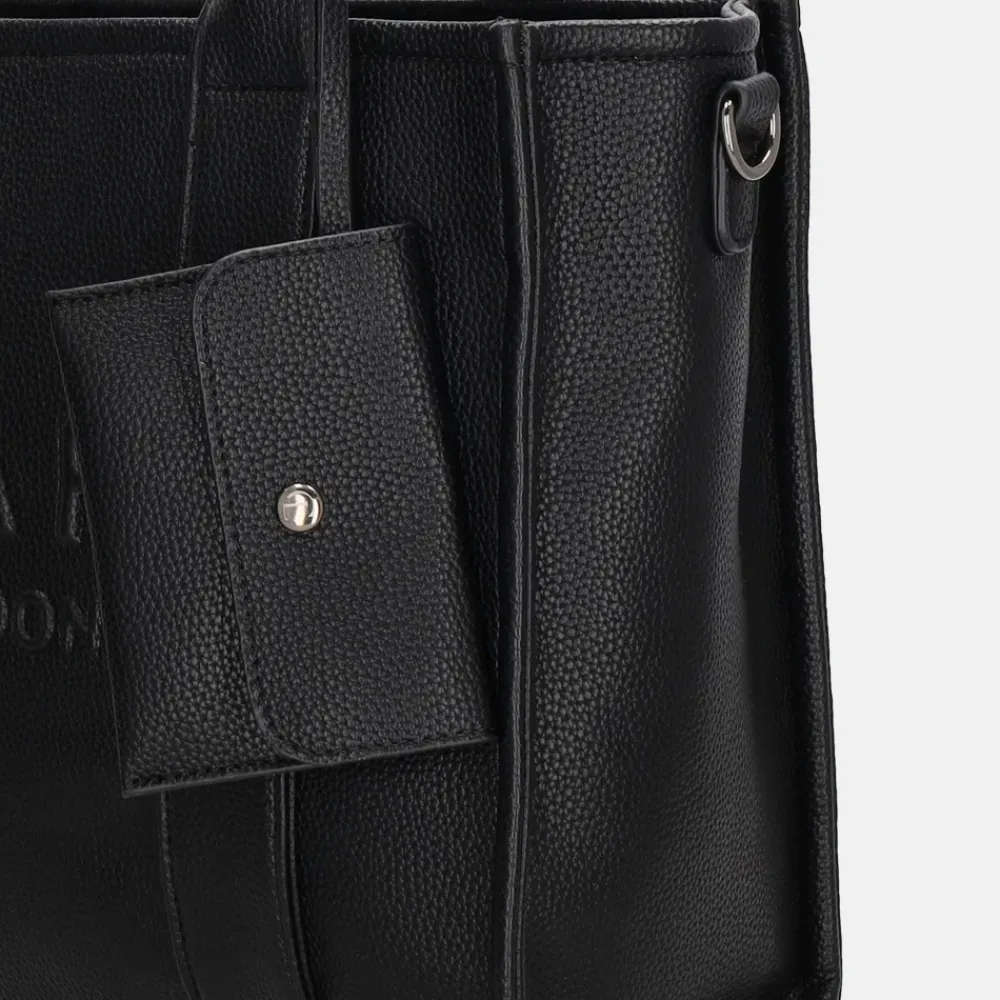 Shoppers^Charm London Debossed shopper M zwart