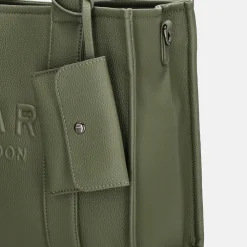 Shoppers^Charm London Debossed shopper M natuur groen
