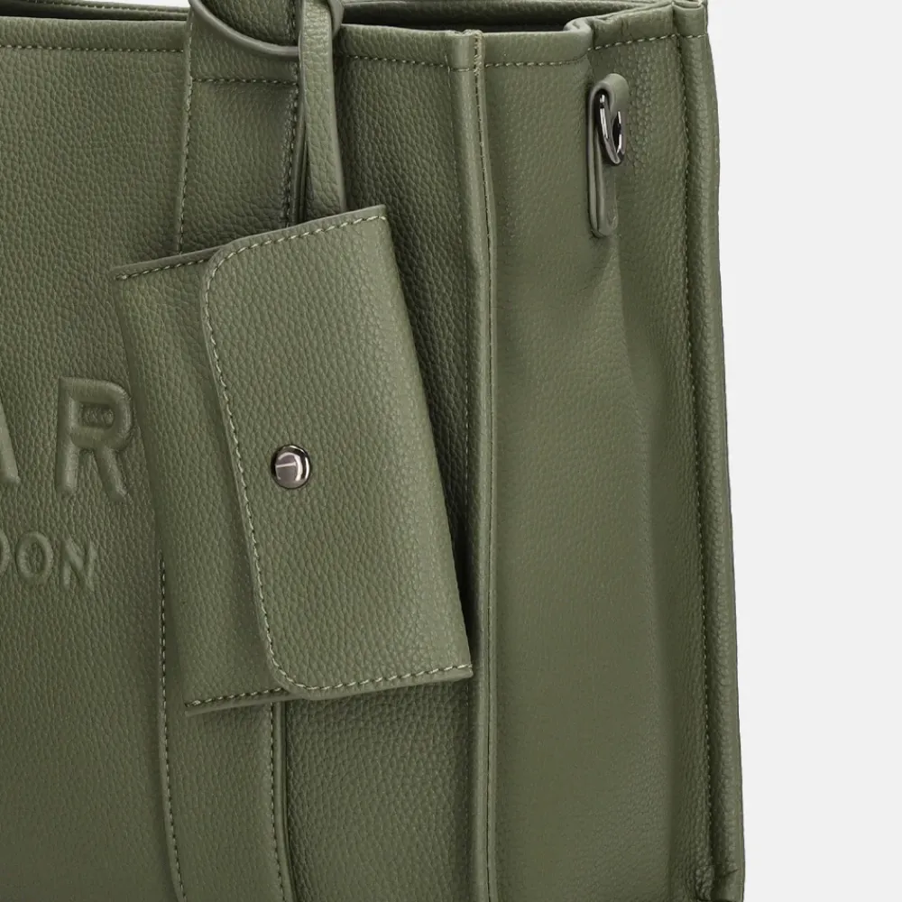 Shoppers^Charm London Debossed shopper M natuur groen