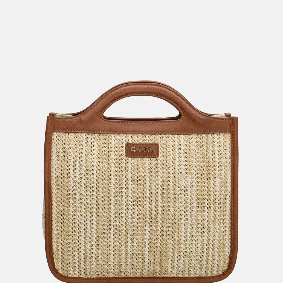 Handtassen^Charm London Hillingdon handtas beige/cognac