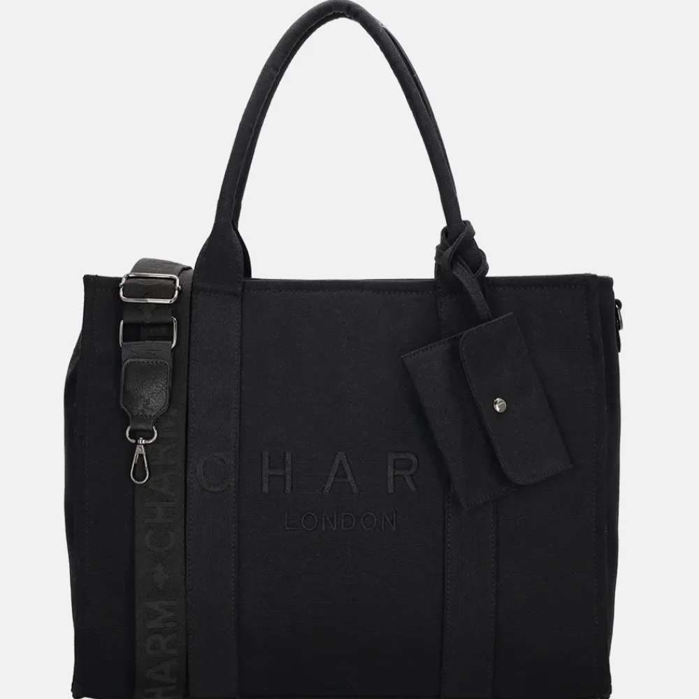 Dames Laptoptassen^Charm London laptoptas 15 inch zwart