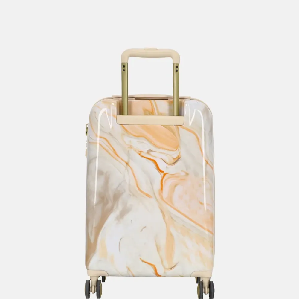 Handbagage Koffers^Charm London marble handbagage koffer 54 cm creme