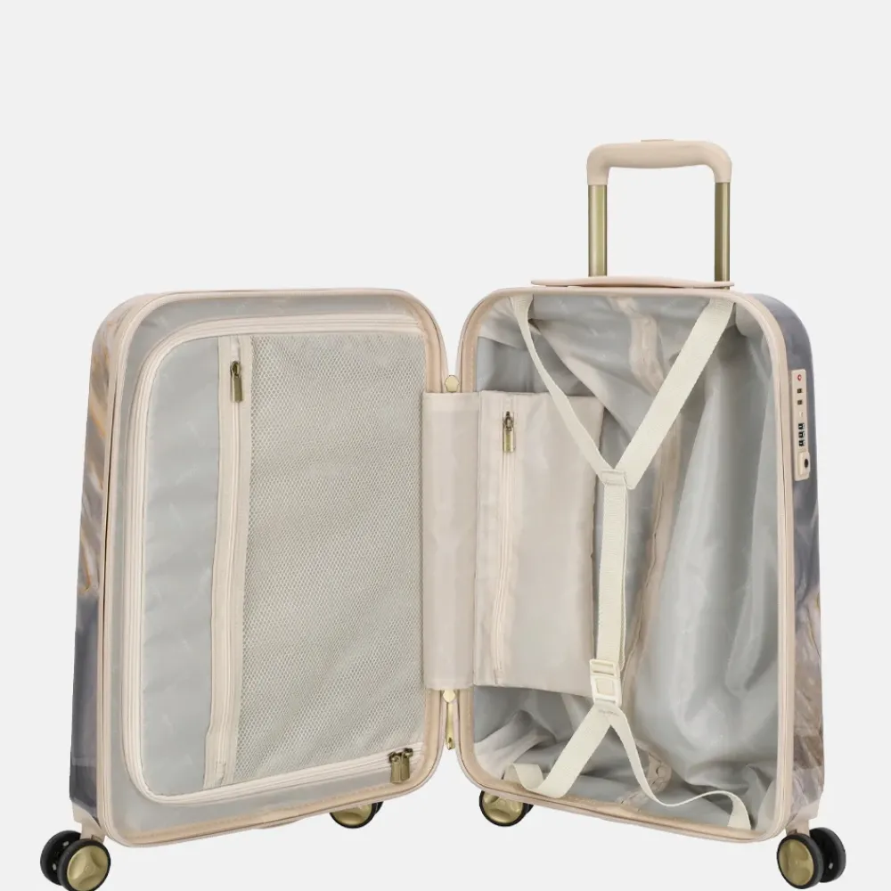 Handbagage Koffers^Charm London marble handbagage koffer 54 cm lichtgrijs