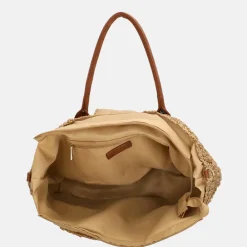 Handtassen^Charm London Margate handtas riet natuur