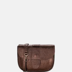 Crossbody Tassen^Charm London metallic crossbody tas donkerbruin
