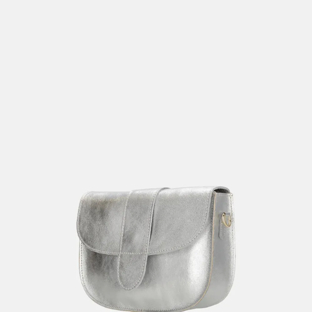 Crossbody Tassen^Charm London metallic crossbody tas zilver