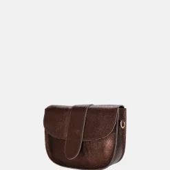 Crossbody Tassen^Charm London metallic crossbody tas donkerbruin