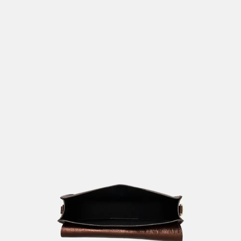 Crossbody Tassen^Charm London metallic crossbody tas donkerbruin