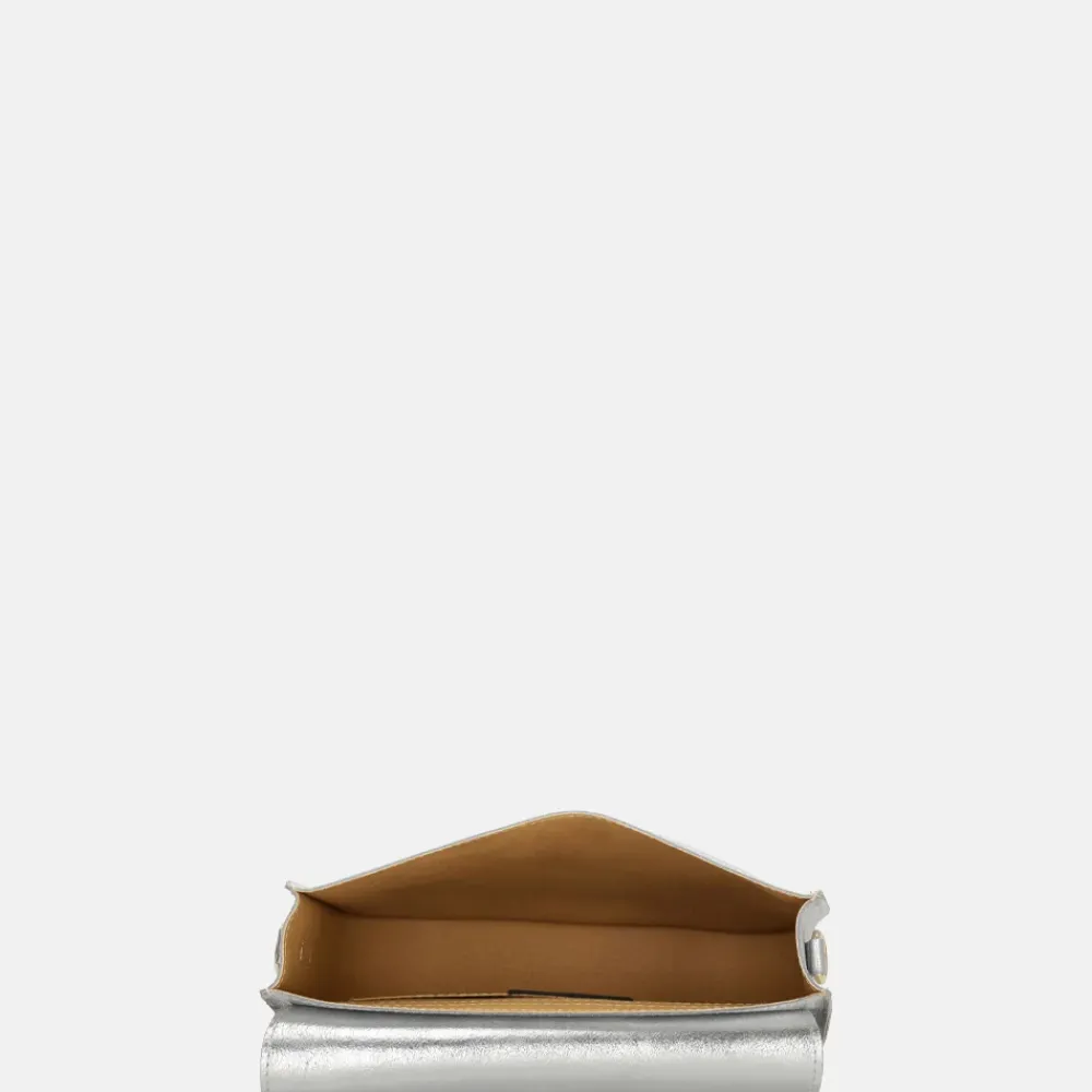 Crossbody Tassen^Charm London metallic crossbody tas zilver