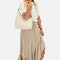 Schoudertassen^Charm London Mondmarte schoudertas creme