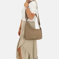 Schoudertassen^Charm London Mondmarte schoudertas taupe