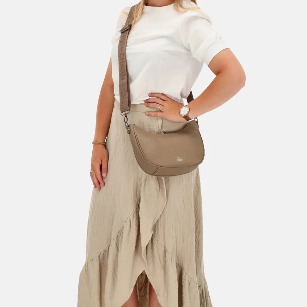 Schoudertassen^Charm London Montmartre schoudertas taupe