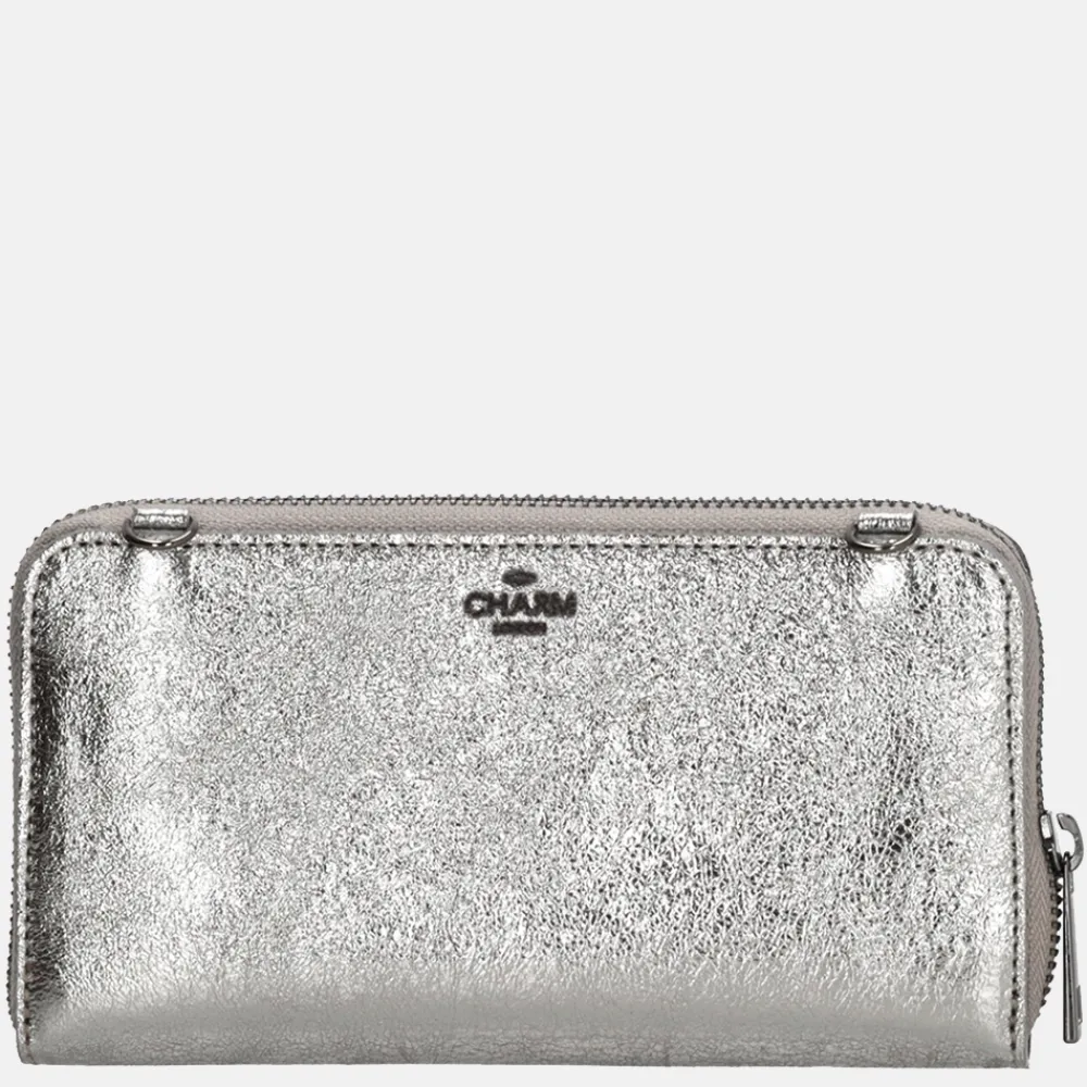 Dames Portemonnees^Charm London portemonnee/crossbody tas donkerzilver