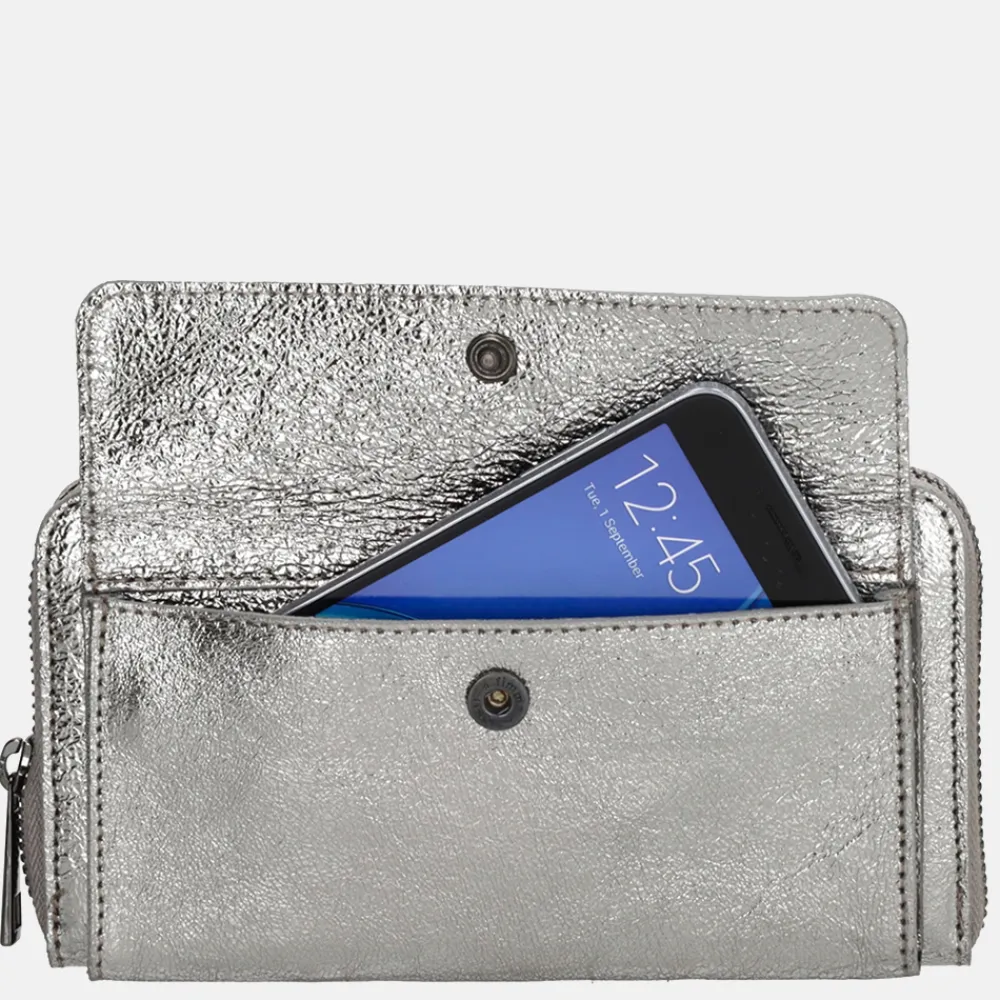 Dames Portemonnees^Charm London portemonnee/crossbody tas donkerzilver