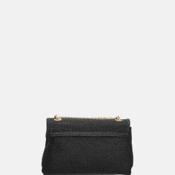 Schoudertassen^Charm London Raffia schoudertas zwart