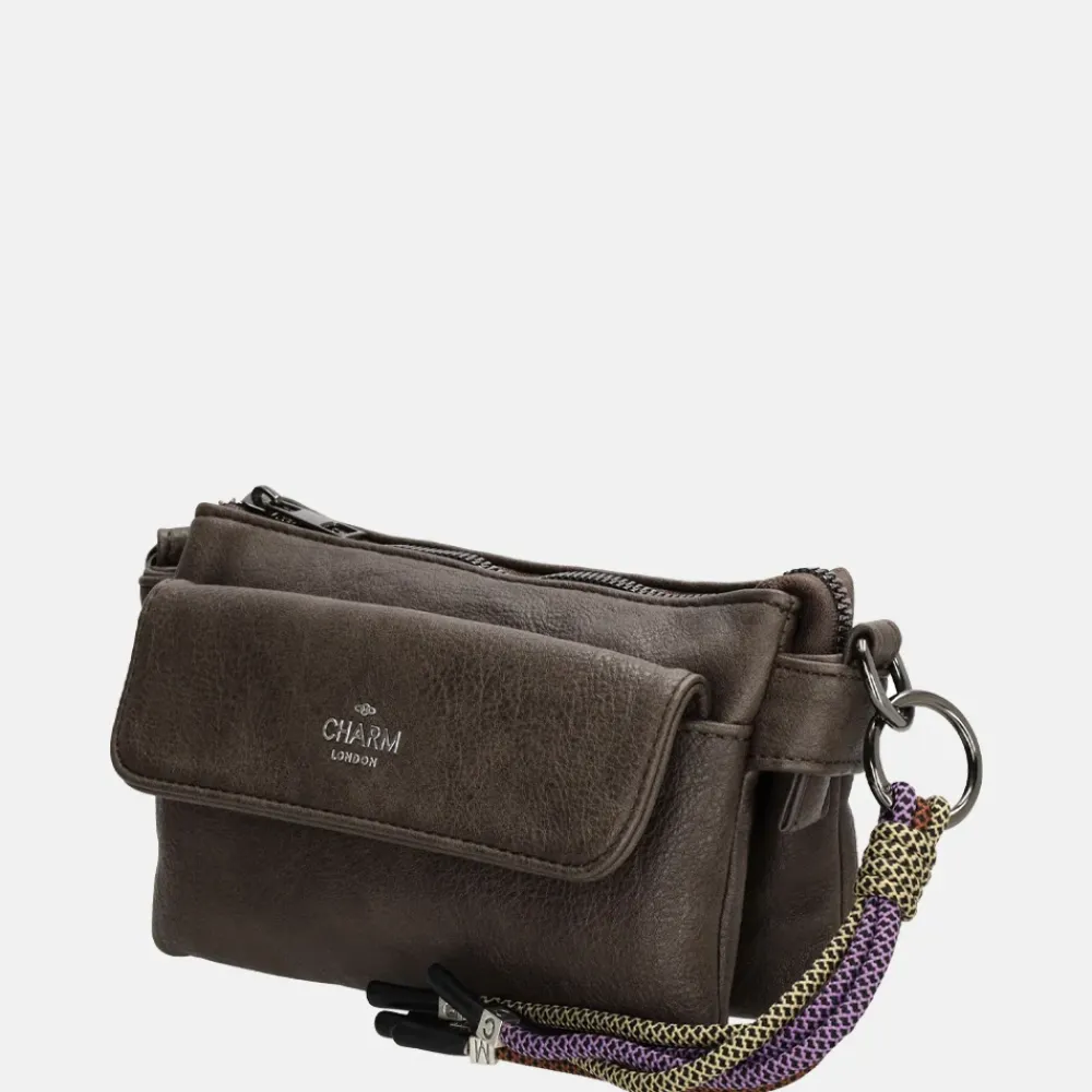 Crossbody Tassen^Charm London Tottingham crossbody tas S donkerbruin