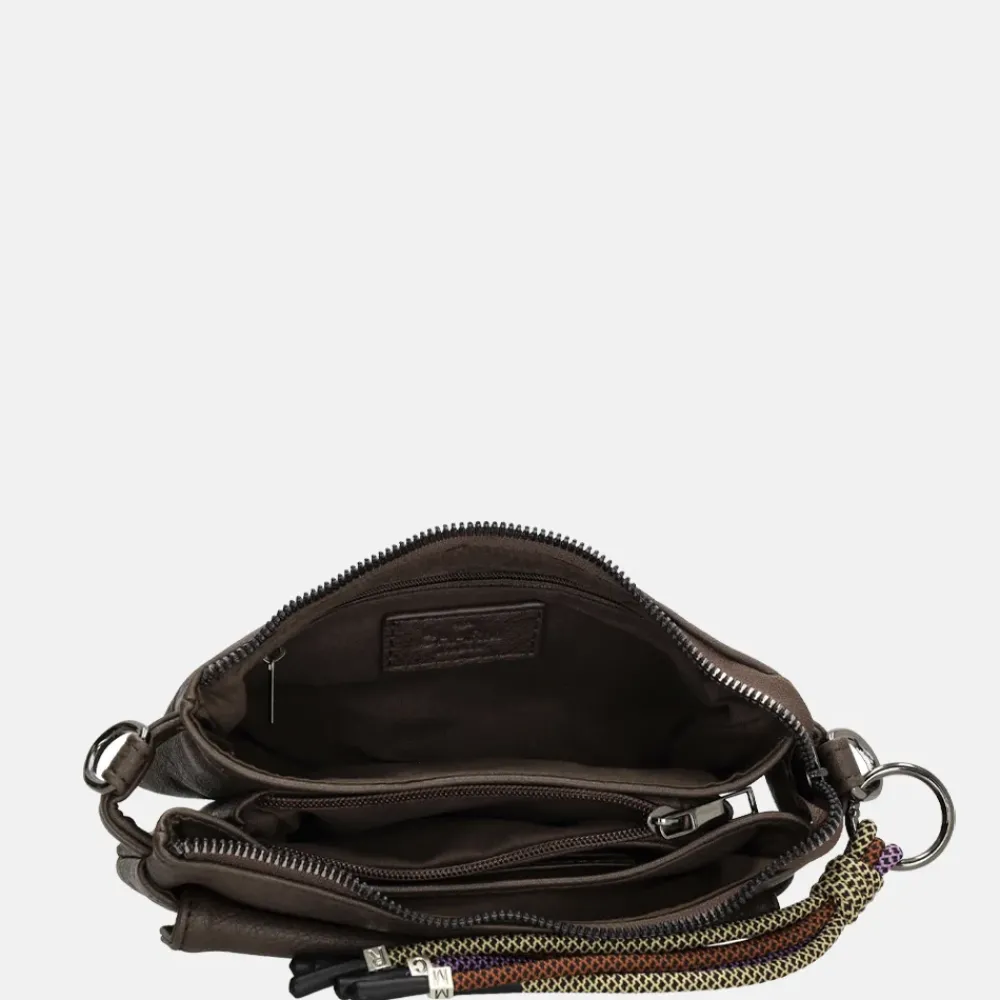 Crossbody Tassen^Charm London Tottingham crossbody tas S donkerbruin