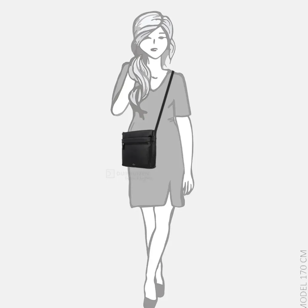 Crossbody Tassen^Charm London Washington crossbody tas zwart