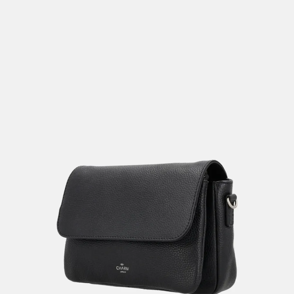 Crossbody Tassen^Charm London Washington crossbody tas zwart
