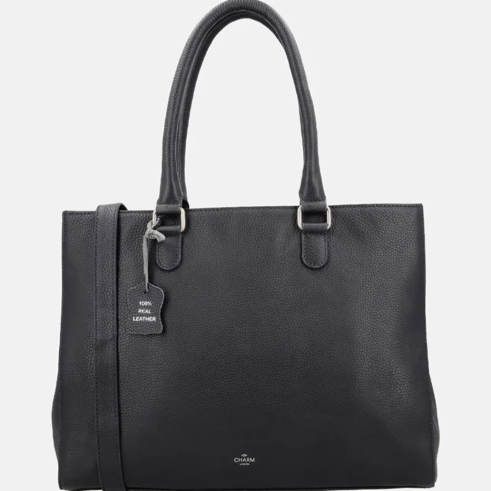 Schoolhandtassen | Dames Laptoptassen^Charm London Washington handtas met laptopvak 15 inch blauw