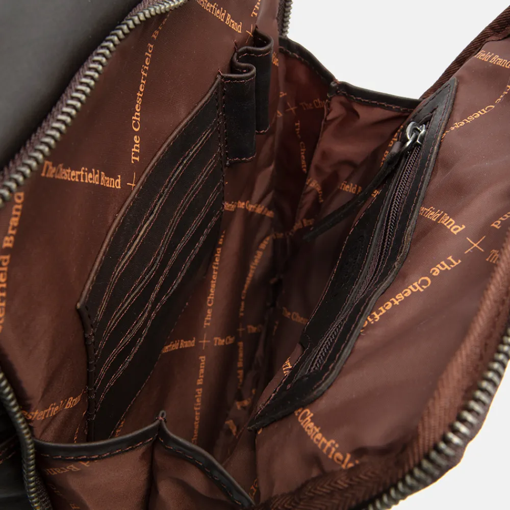 Schoudertassen^Chesterfield Alva schoudertas dark brown
