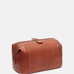 Toilettassen^Chesterfield Biassa toilettas L cognac