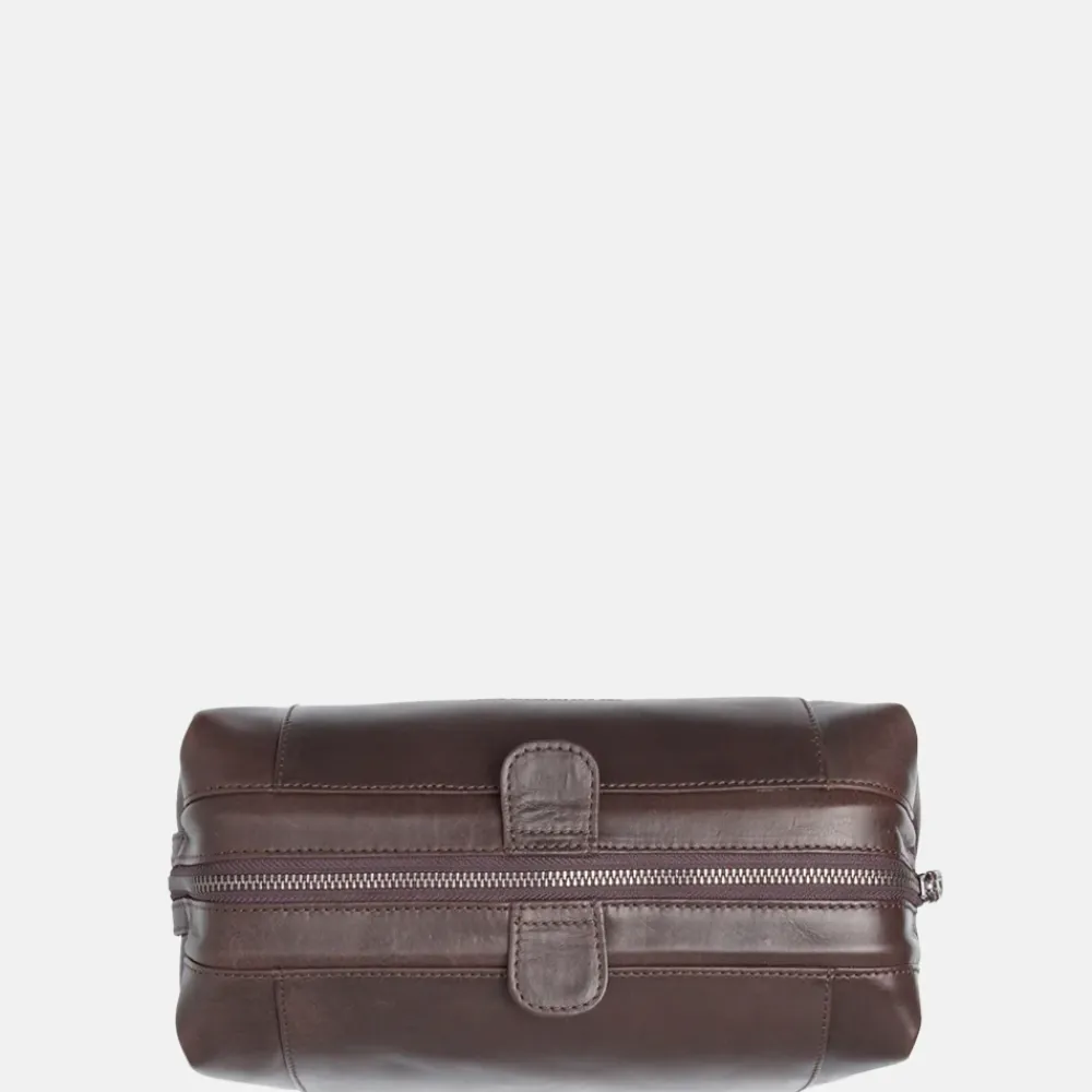Toilettassen^Chesterfield Biassa toilettas L dark brown