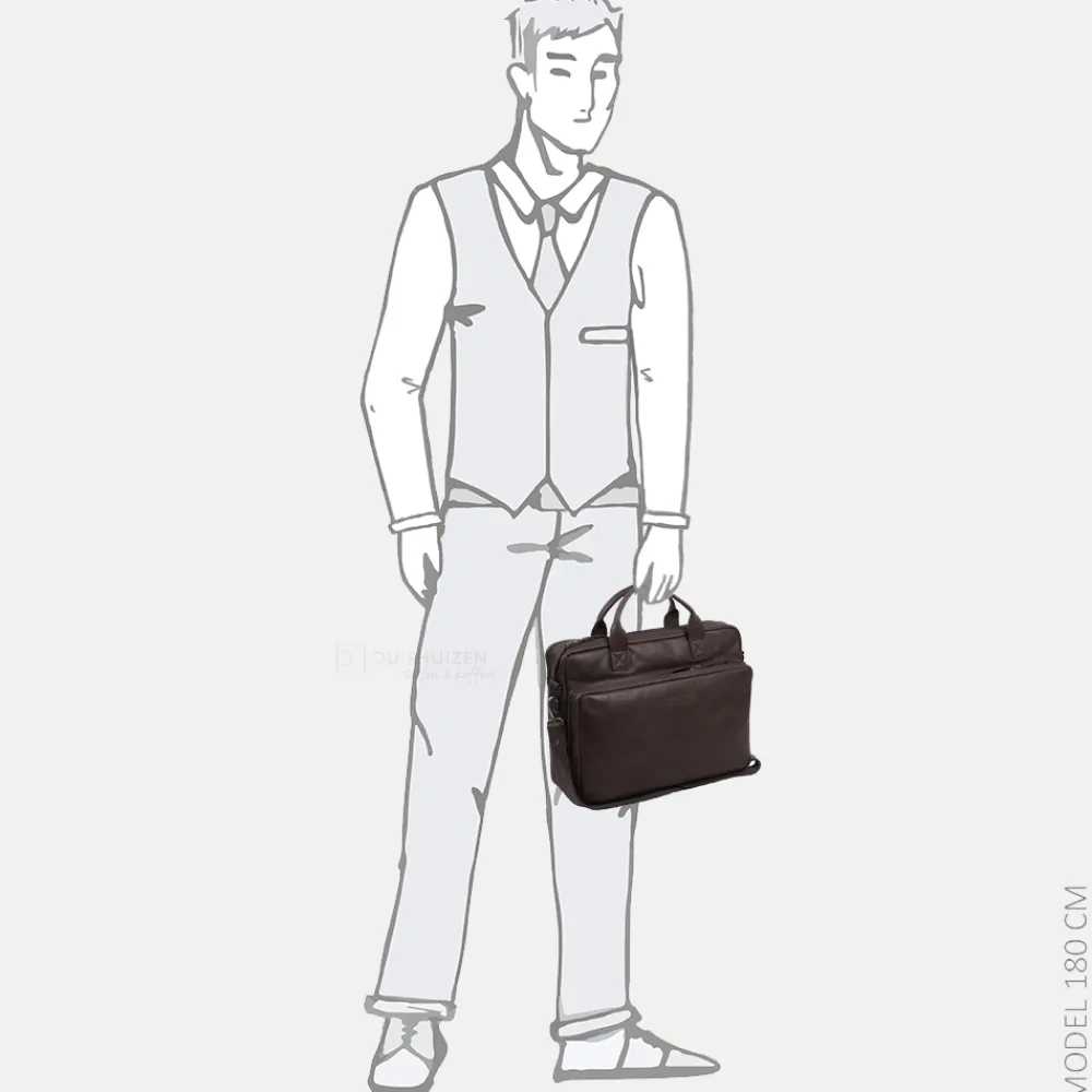 Heren Laptoptassen^Chesterfield Jackson laptoptas 15 inch dark brown