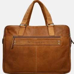 Heren Laptoptassen^Chesterfield laptoptas 17 inch cognac