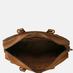 Heren Laptoptassen^Chesterfield laptoptas 17 inch cognac