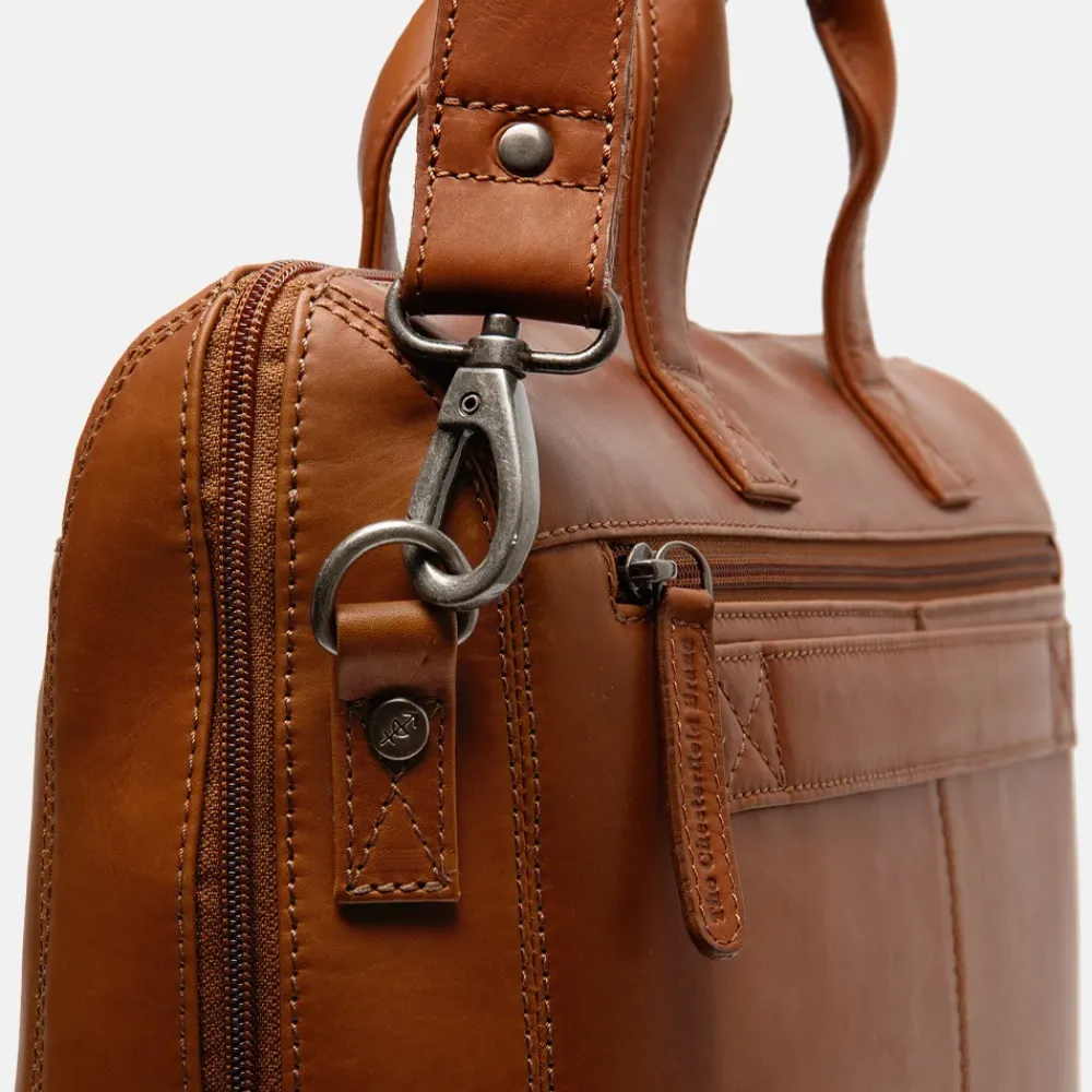 Heren Laptoptassen | Dames Laptoptassen^Chesterfield Levanto laptoptas 15 inch cognac
