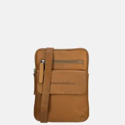 Schoudertassen^Chesterfield Lou schoudertas cognac