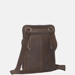 Schoudertassen^Chesterfield Lou schoudertas donkerbruin