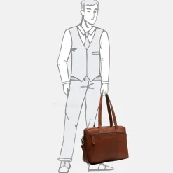 Dames Laptoptassen^Chesterfield Modena laptoptas 15 inch cognac