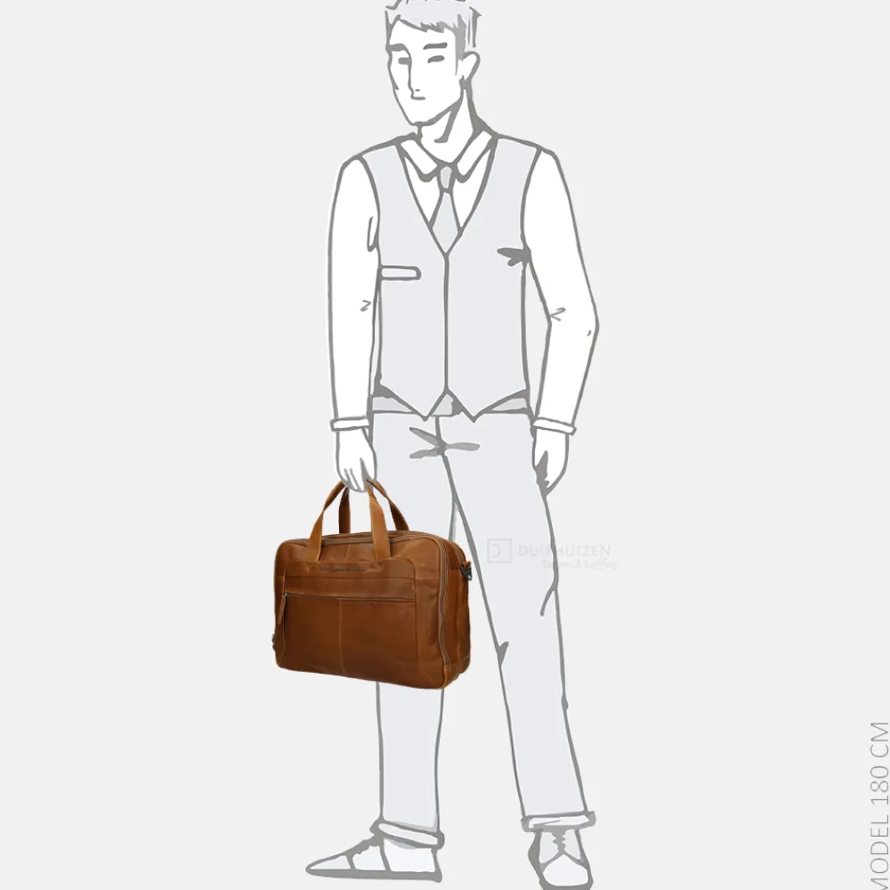 Heren Laptoptassen^Chesterfield Ryan laptoptas 17 inch cognac
