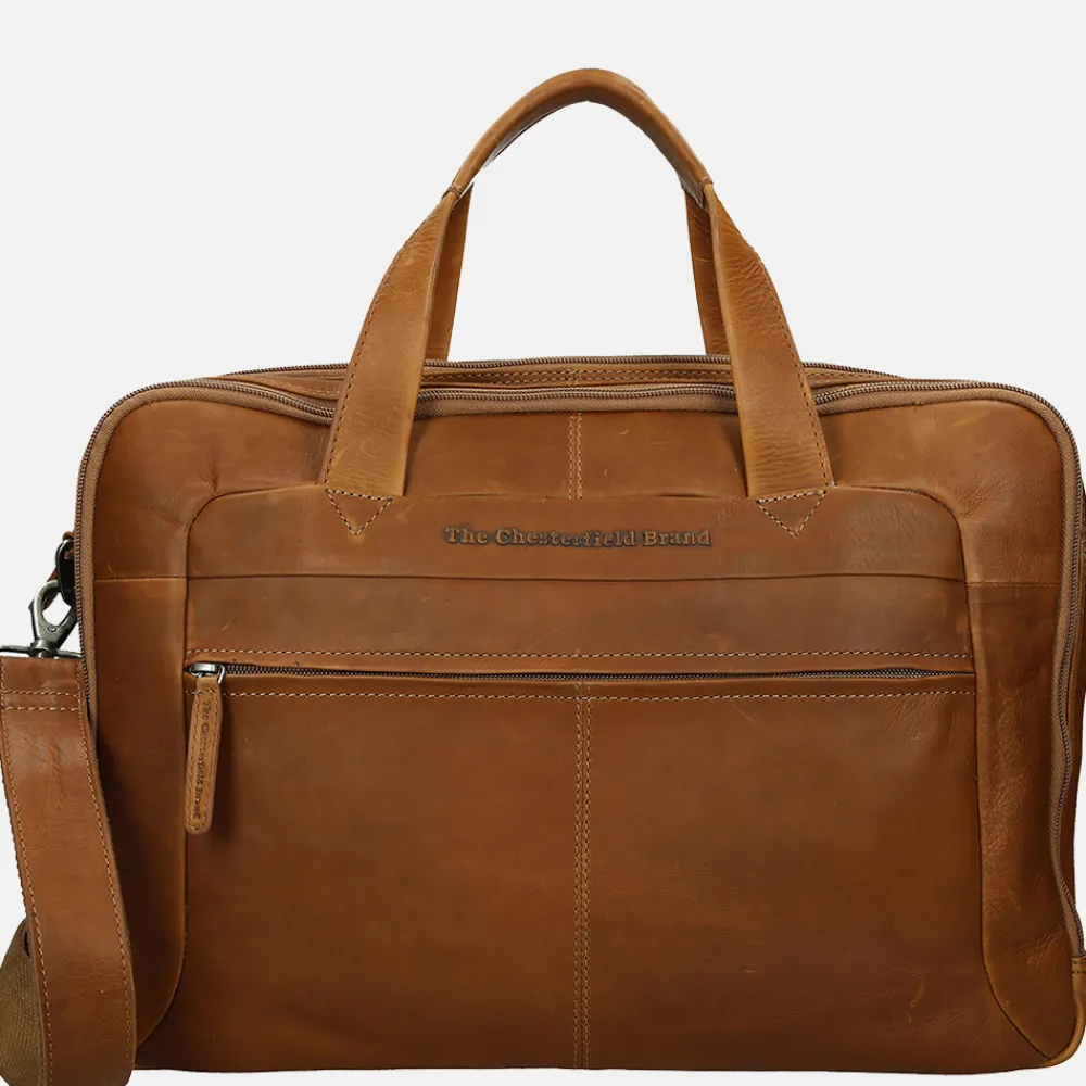 Heren Laptoptassen^Chesterfield Ryan laptoptas 17 inch cognac