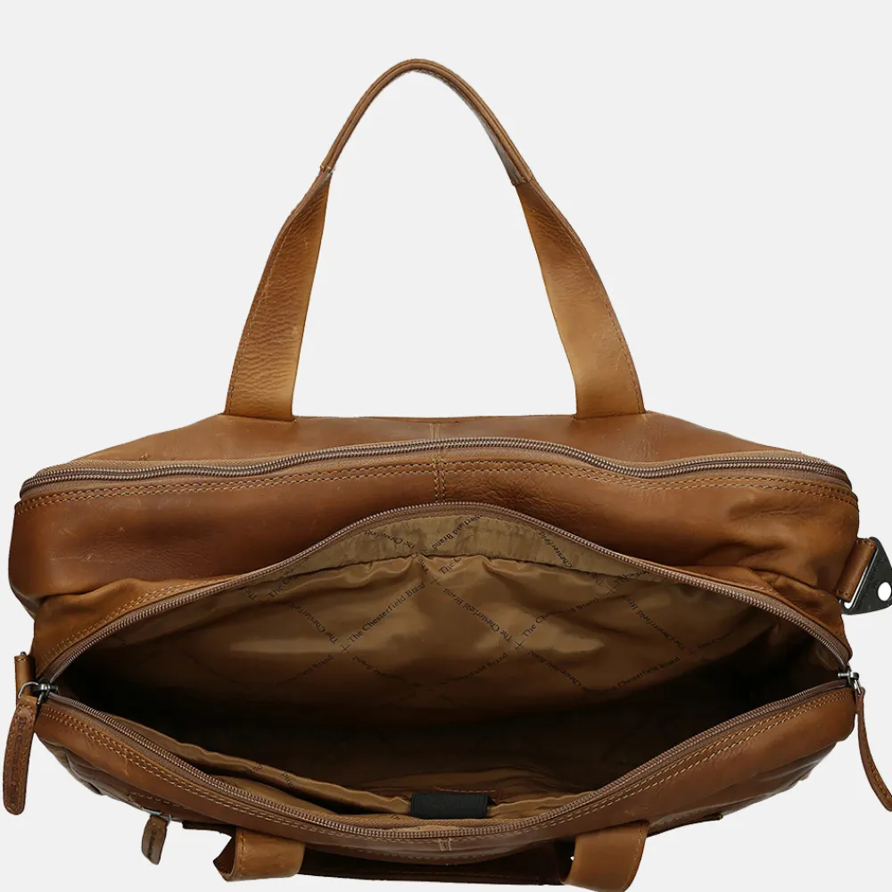 Heren Laptoptassen^Chesterfield Ryan laptoptas 17 inch cognac