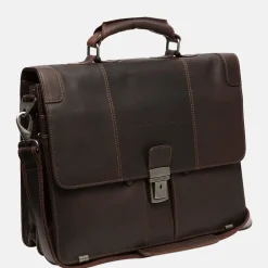 Heren Laptoptassen^Chesterfield Stuttgart laptoptas 14 inch dark brown