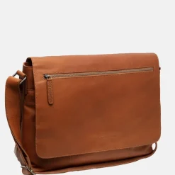 Schoudertassen^Chesterfield Toledo schoudertas A4 cognac