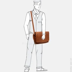 Schoudertassen^Chesterfield Toledo schoudertas A4 cognac