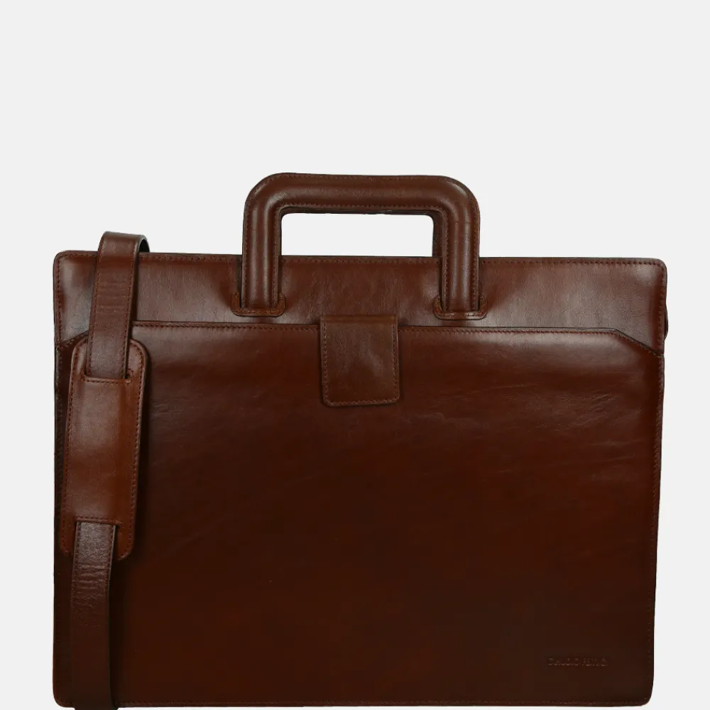 Schoolhandtassen | Dames Laptoptassen^Claudio Ferrici Classico laptoptas 15.6 inch L brown