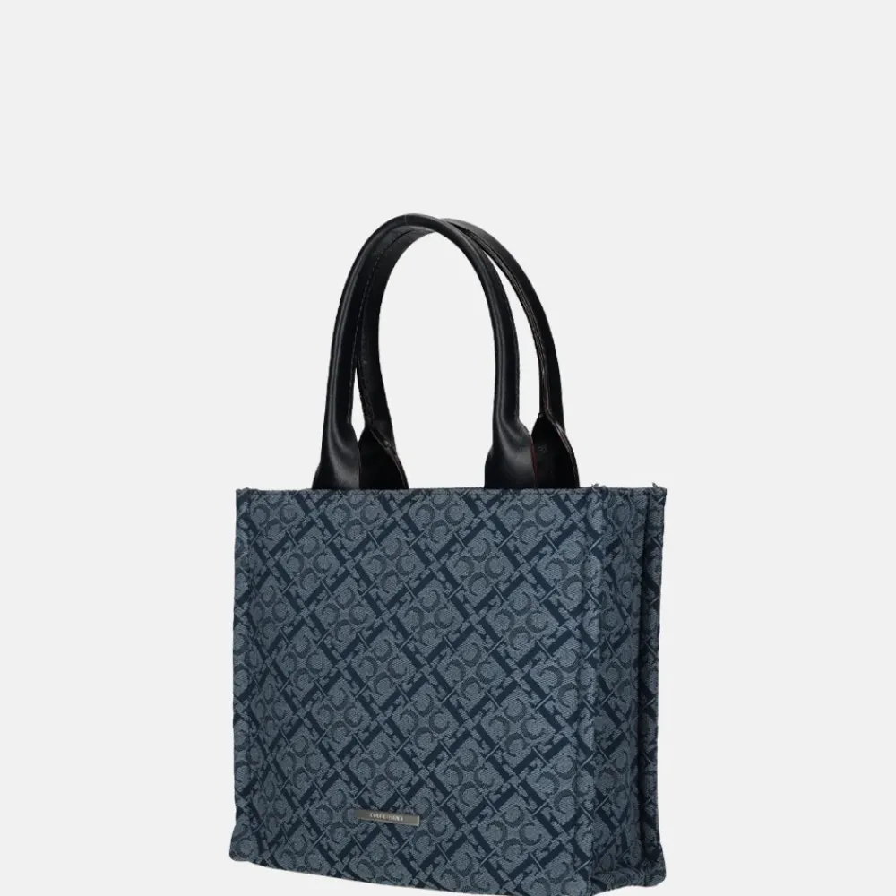 Handtassen^Claudio Ferrici Logo handtas navy