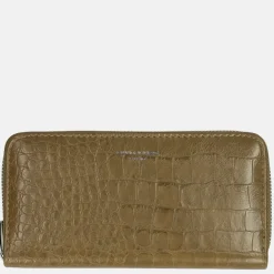 Dames Portemonnees^David Jones portemonnee L croco olive green