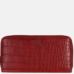 Dames Portemonnees^David Jones portemonnee L croco dark red