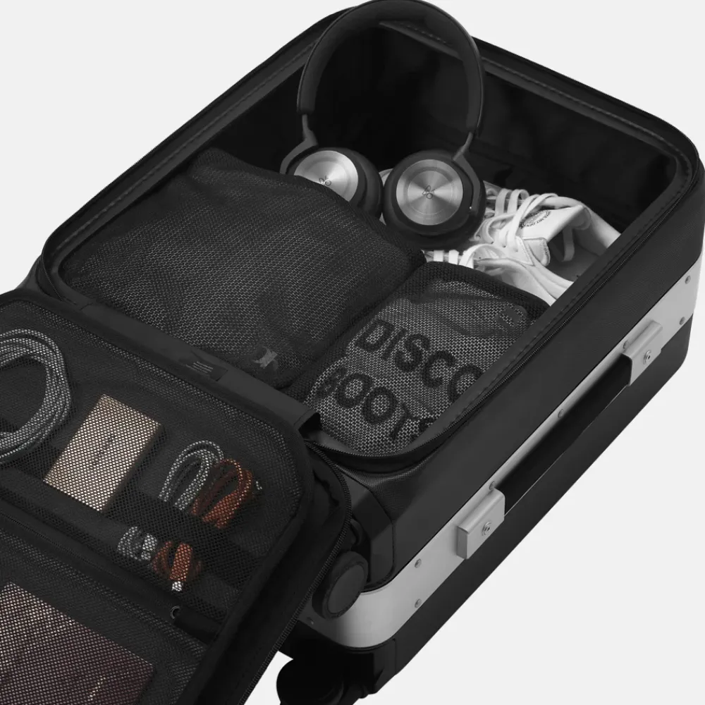 Handbagage Koffers^Db Journey Frontpocket Ramverk Pro Carry-on handbagage koffer 56 cm Silver