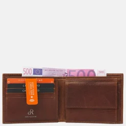 Heren Portemonnees^DR Amsterdam billfold portemonnee cognac