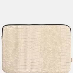 School Accessoires | Laptophoezen^Duifhuizen croco laptophoes 15 inch beige