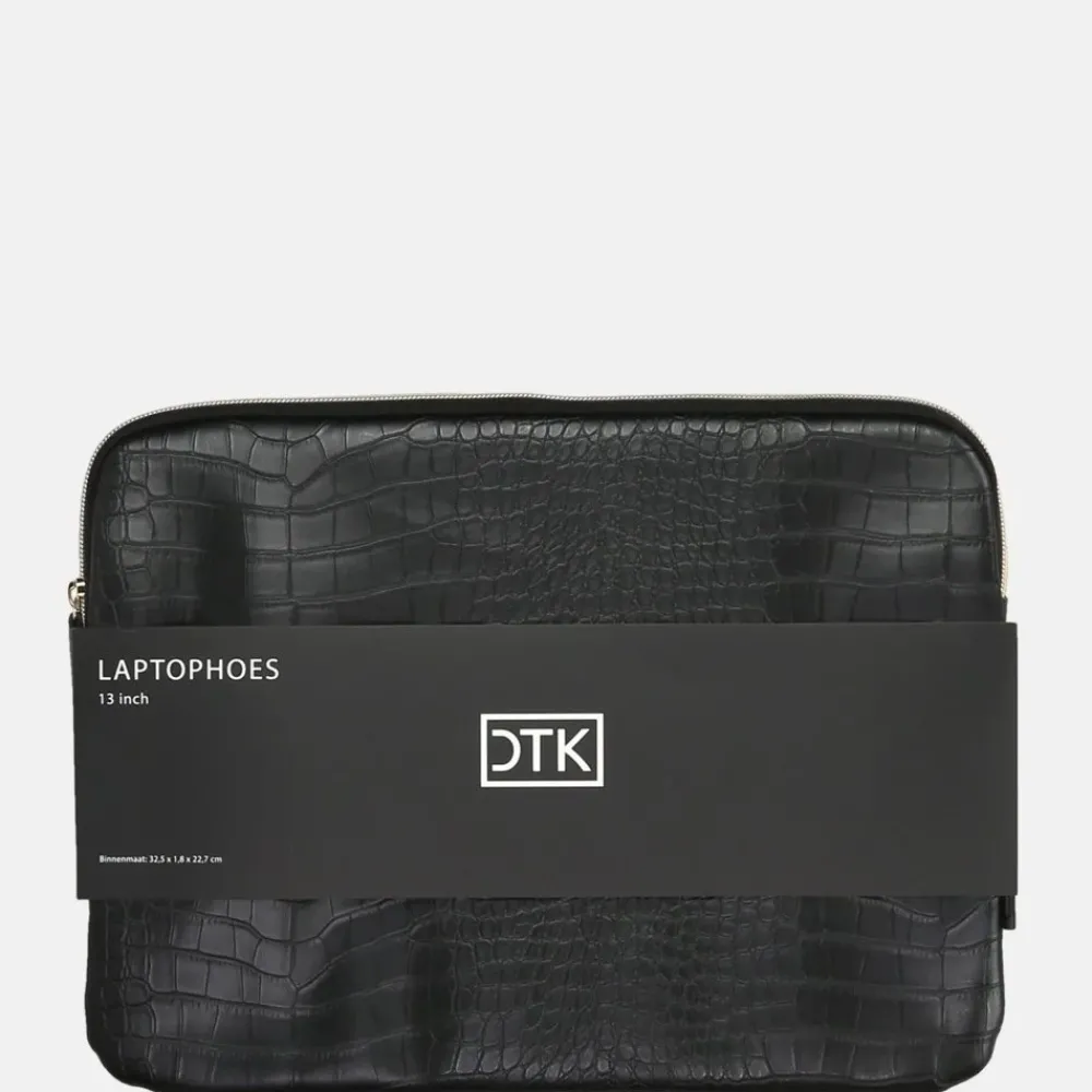 School Accessoires | Laptophoezen^Duifhuizen croco laptophoes 13 inch zwart