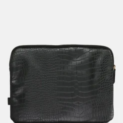 School Accessoires | Laptophoezen^Duifhuizen croco laptophoes 13 inch zwart